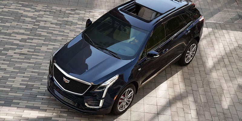 cadillac xt5 exterior arial shot from above
