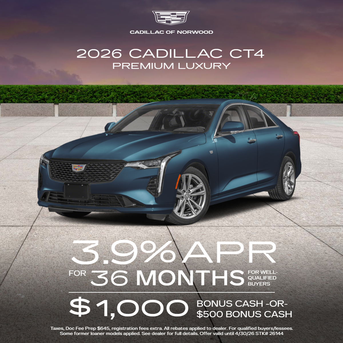 2026 Cadillac CT4 Premium Luxury